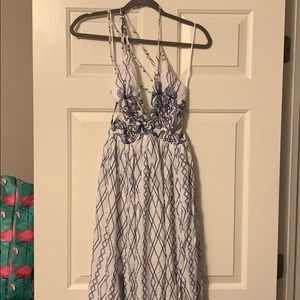 White and blue dress